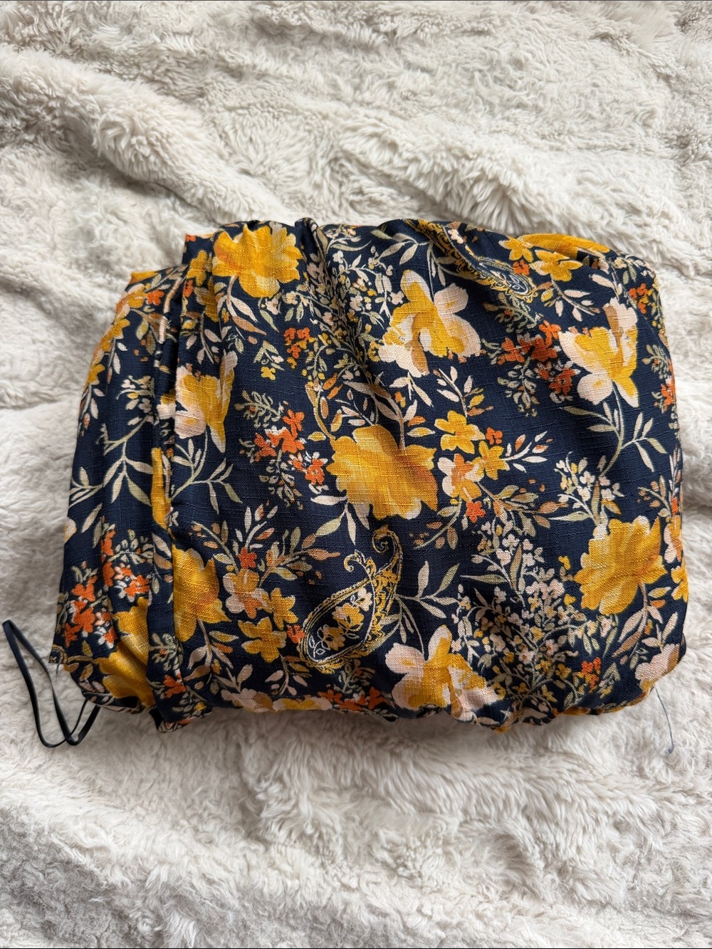 Francesca's Summer Navy Maxi Dress with pockets Yellow Floral Print - Picture 5 of 6